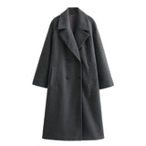 New Soft Double Buckle Dress Loose Coat