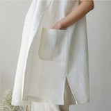 M-2XL Single-breasted Loose Simple Vest Jacket White 2020 Autumn Spring Sleeveless Suit Waistcoat Linen Long Coat Female