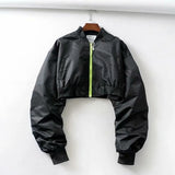2022 Autumn Short Women Baseball Jackets Loose Windproof Coats Women Zipper Casual Basic Jacket Bomber Coat Female
