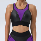 Toloer Tight Yoga Set Spell Net Sexy Sports Bra And Hip Pants Fitness Two Sets-Outfit