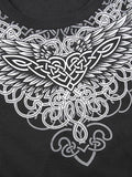 Long Sleeve Heart Pattern Print Tee-Outfit