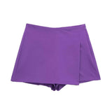 Solid High Waist Skort-Outfit