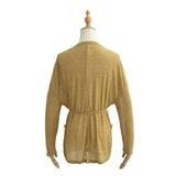 Fashion Women's Fashion Summer New Style Long-Sleeved Loose Sunscreen Thin-Style Strapped Waist Single-Breasted Blouse-Outfit