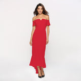 Fall New Fashion Women's Fashion V-Neck Short-Sleeved Tuxedo Dress-Outfit