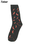 Funny Chilli Space Poker Pattern Socks Men Japanese Style Harajuku Happy Socks Casual Comfort Skateboard Hip Hop