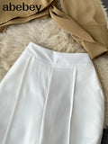 Women Summer Korean Fashion V neck Casual Long Sleeve Blouses+High Waist Long Pants Two Piece