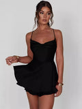 Women's Short Style Xia Xin Style Bare Back Sexy Fashion Satin Satin Dress-Outfit