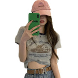 Toloer Print Short Sleeve T-Shirt Women's Color Round Collar Bottom Shirt 2024 Summer Hot Girl Short Student