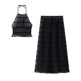 Homemade New Women's Folding Top Hanging Neck Sling Skirt