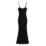 Trendy Women's Dress Hot Girls Sexy Stretch Slim Show Thin Buttocks Halter Skirt Pure Desire Tight Sleeveless Dress-Outfit