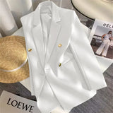 Toloer Spring And Autumn Women's Korean Version Of The New Design Sense Simple Temperament Fashion Suit Long Sleeve Coat Candy Green Suit-Outfit