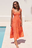 Summer Women's New Commuting Sleeveless Hot Girl Prints Long Sling Dress