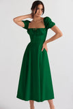 New Summer Fashion Bubble Sleeves With Open Fork Dress Dress Woman