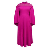 Personality Shawl Collar Collar Folding Skirt Large-Size Temperament Style Party A-Shaped Skirt
