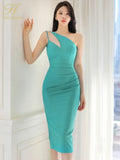 Han Queen Women Sexy Elegant Chic Pencil Summer Dress Korean Sheath Vestidos Evening Party Midi Dresses 2024 Female Clothing-Outfit