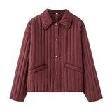 2025 New Women's Casual Heart-Shaped Buckle Cotton Jacket