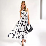 Women's Clothing 2026 Summer Sexy Waist Print Collar Collar Waist Dress Dress