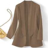 Toloer East Hot Style Spring And Autumn Temperament Commuting Solid Color Lapel Long Sleeve Small Suit Korean Version Coat Female-Outfit