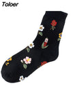 Fashion Happy Funny Socks Cotton Soft Sox Beautiful Curve Women Ladies Girls Harajuku Flower Art ankle