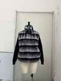 Autumn And Winter New Women's Loose Long Sleeve Splicing Colliding Color Thick Fur Coat