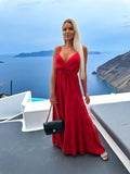 New Sling Multicolor Dress INS Casual Fashion Dark V-Neck Dress In Summer-Outfit