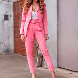 Toloer Spot 2024 Autumn And Winter Women's Fashion Long Sleeve Suit Jacket Casual Pants Suit-Outfit