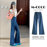 High-Waisted Elastic Micro-Horn Jeans Women Autumn And Winter French Retro No-Legs Horseshoe Horn Pants Spring And