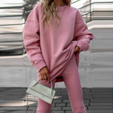 Toloer Women's Loose Round Collar Sports Fashion Long Sleeve Hoodie Winter Wear Women's A