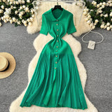Inside Sweater Dress Women 2025 Winter Elastic Repair Slimming Famous Wind Single Buckle Knitted Long