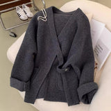 Yak Velvet Knitted Shirt Coat Women Autumn Retro Loose Lazy Wind Long Sweater