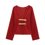 Women's Clothing 2025 Spring New Fashion V-Neck PU Leather Tripling With Soft