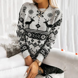 2021 Women Christmas Sweater Autumn Winter Long Sleeve top Kniteed sweater Casual Pullover Oversized sueters de