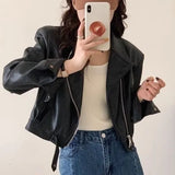 And Autumn 2025 This Year's Popular Short Leather Coat Clip Locomotive Jacket Design PU Leather Jacket
