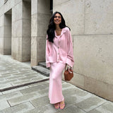 Women's Sweet Windy Knitted Jersey Dress Dress Set In Autumn