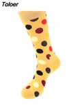 Classic Colorful Dot Printed Happy Socks Men Casual Combed Cotton Harajuku Socks Funny Crew Socks For