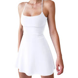 Women Dress Summer Clothes Sleeveless Mini Tennis Dress with Shorts Athletic Golf Outfit Female Clothing-Outfit