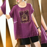 Fashion Folds Loose Oversized T-Shirt Women Clothing 2023 Summer New Casual Batwing Short Sleeve Diamonds Tops Pullovers-Outfit