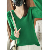 Winter Knitted Pullovers Cashmere Sweater Women V-neck 2022 Soft Knitwear Jumpers Basic Sweaters New Bottoming Tops