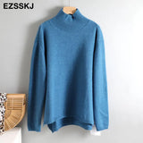 Autumn Winter basic oversize thick Sweater pullovers Women 2021 loose cashmere turtleneck Sweater Pullover female Long