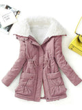 VAREY LIN New Winter Cotton Coat Women Casual Slim Snow Outwear Medium-long Wadded Jacket Thick Cotton Padded Warm