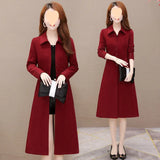 Windcoat Female In 2024 Spring And Autumn New Fashion Temperament Small Knee Coat Coat Women's Clothing-Outfit