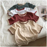 Toloer Slim Short-Sleeved T-Shirt Women 2024 Summer New Bottom Shirt Students Casual Korean Version Jacket Women's