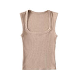 Fashion Women's Fashion Summer New Style Spice Girls' Sleeveless Jacket With Retro Square Collar Vest-Outfit