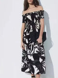 New Fashion Sexy Collar Bubble Sleeve Casual Fashion Dress Dress Dress