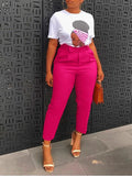 2025 New Elegant OL Professional Trousers Thin Small Foot Pants African High-Waisted Casual