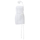 Toloer Summer New Women's Fashion Hot Girl Two-Piece Set Of Temperament Pleated Strapless Short Skirt