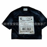 Short-Sleeved Retro Loose Leaf Print Polo Shirt Loose Street