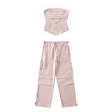 Trendy Women's Dress Spicy Girls Design Sense To Wear A Retro Sleeveless Blouse With A Solid Color Waist-Fitting Girdle And Waist.-Outfit