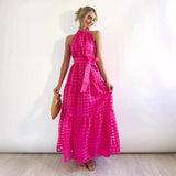 Summer New Leisure High-End Feeling Sleeveless Waist Swing Gentle Wind Dress Women's Long