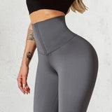 Women High Waist Leggings Running Push Up Fitness Leggings Women Solid Color Tummy Control